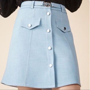 Maje jamela blue skirt with a belt